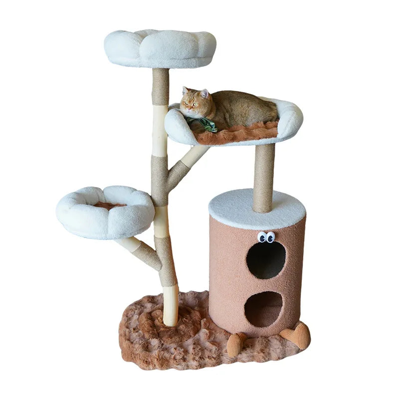Customized Large Cat Tree Luxury Multi-Layer Cat Climbing Frame with Sisal Classic Style Pet Supplies