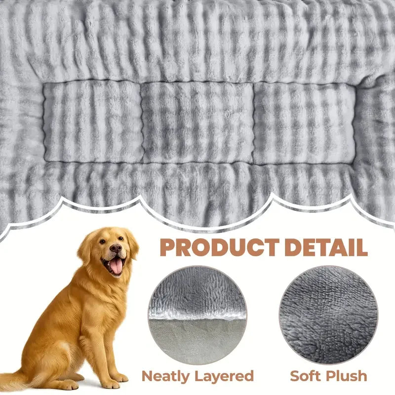 2025 New Large Thickened Pet Mat Dog Bed Soft Plush Grid Warm Cat Bed Suitable for Multi-Pet Family for Cats Dogs Rabbits Squirr