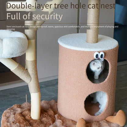 Customized Large Cat Tree Luxury Multi-Layer Cat Climbing Frame with Sisal Classic Style Pet Supplies