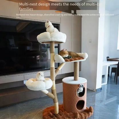 Customized Large Cat Tree Luxury Multi-Layer Cat Climbing Frame with Sisal Classic Style Pet Supplies