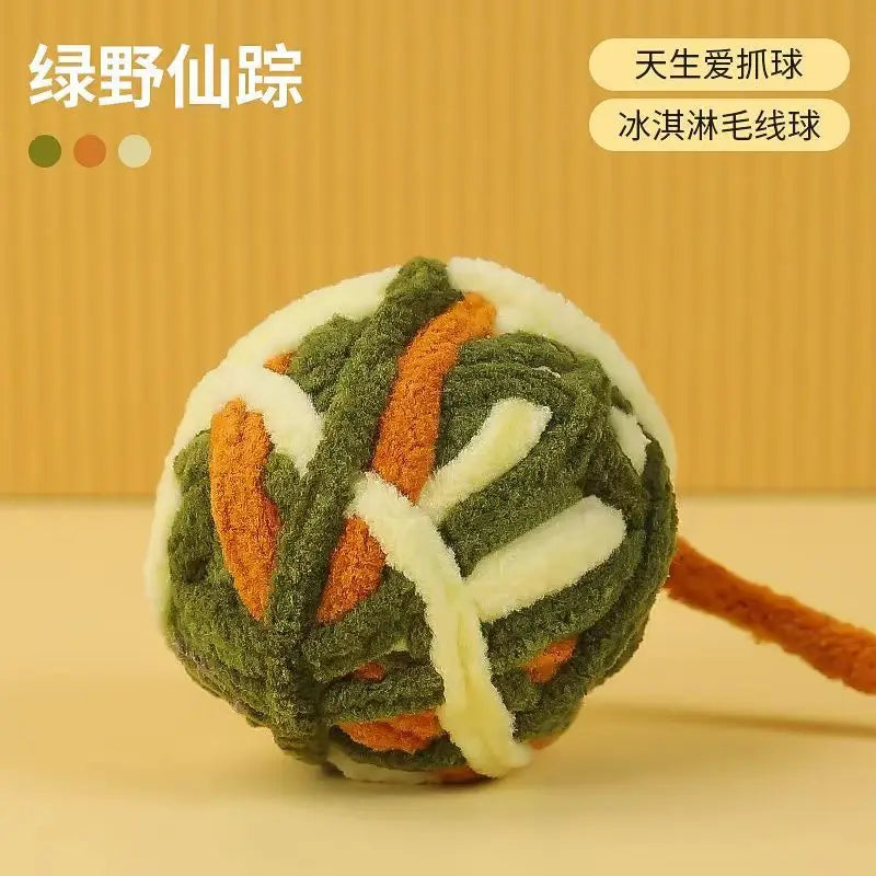 Pet Cat Toys Self Entertaining Chew and Tease Cats Toys with Bell Kitten Colored Balls Interactive Toys Pet Products Accessories