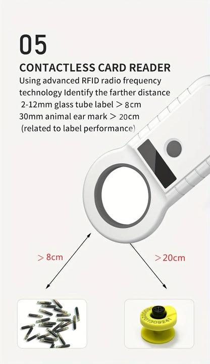 Bluetooth/USB Animal Tag Reader RFID Reader Ear Tag Reader Pet Chip Scanner Pet Microchip Reader for Dog Cat Cow Sheep