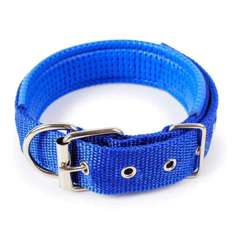 Durable Padded Puppy Big Dog Collars for Small Large Dogs Adjustable Nylon Collar Pet Accessories Greyhound Wheeling Supplies