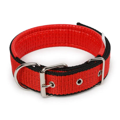 Durable Padded Puppy Big Dog Collars for Small Large Dogs Adjustable Nylon Collar Pet Accessories Greyhound Wheeling Supplies