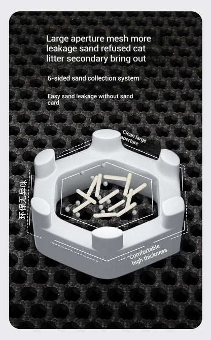 Large Cat Litter Mat Waterproof Double Layer Litter Trapping Clean Pad for Cat Litter Box Durable and Easy to Clean