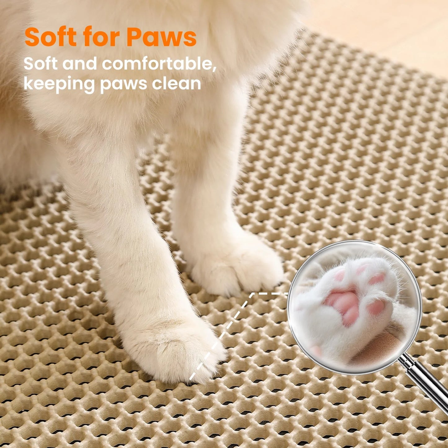 1Pc Large Size Cat Litter Mat-Advanced Honeycomb Double Layer Design,Urine Waterproof,Easy Cleaning,Scatter Control,Stay Clean