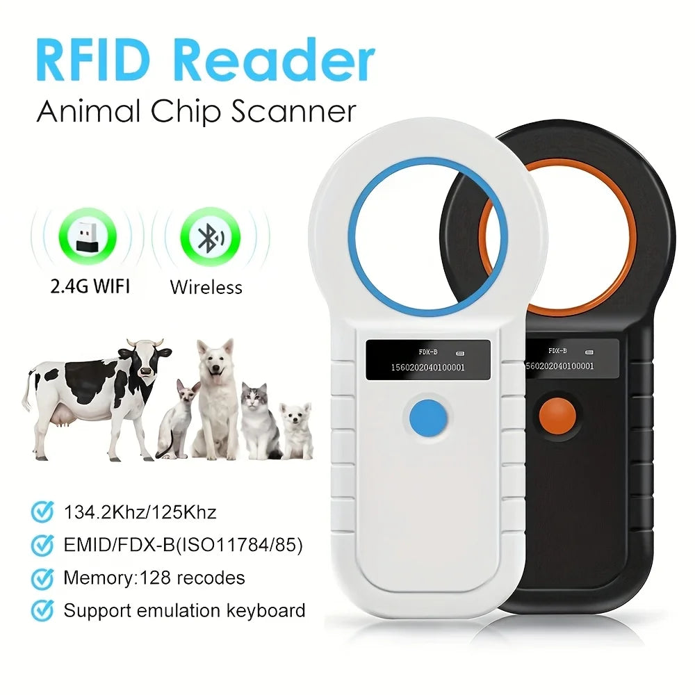 Bluetooth/USB Animal Tag Reader RFID Reader Ear Tag Reader Pet Chip Scanner Pet Microchip Reader for Dog Cat Cow Sheep