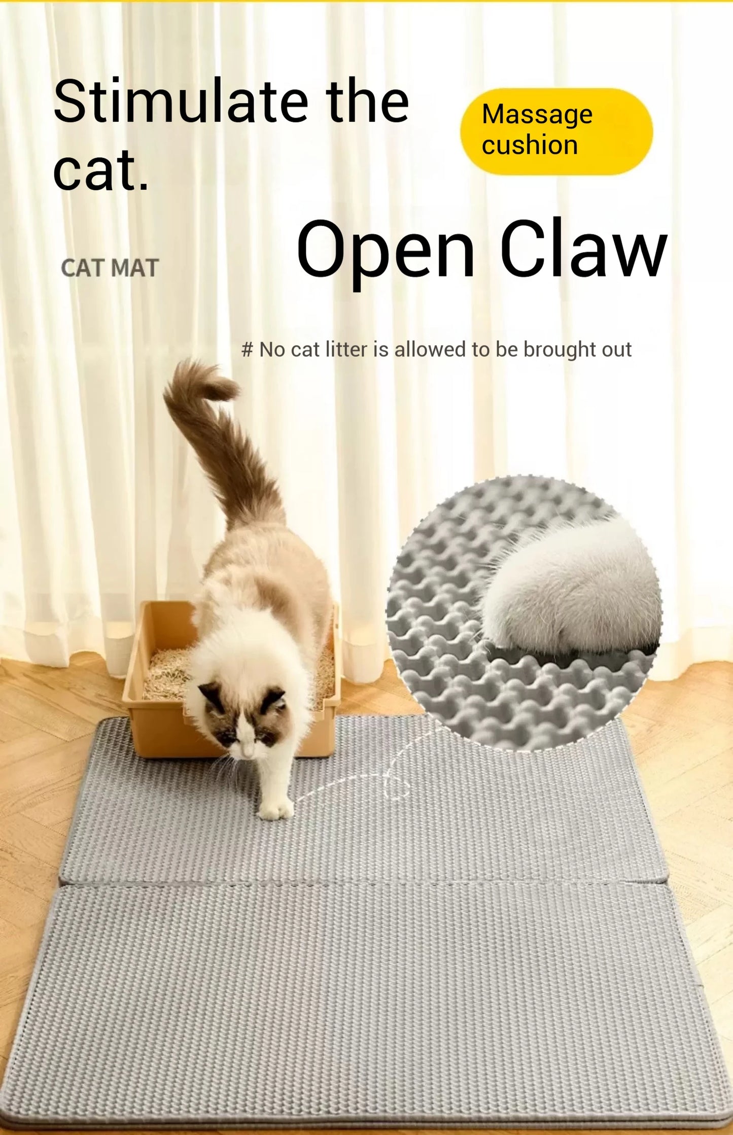 Large Cat Litter Mat Waterproof Double Layer Litter Trapping Clean Pad for Cat Litter Box Durable and Easy to Clean