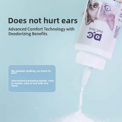 PETCLEAR Cat Dog Ear Powder Painless Ear Hair Removal Powder for Pets Easy to Remove Ear Hair Pets Cleaning Tools 30g