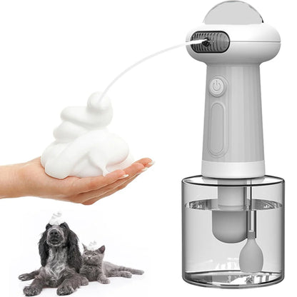 A UFO Flying Saucer Shape Cats And Dogs Bathing With Electric Foam Machine USB Rechargeable Automatic Soap Dispenser Foam Machin