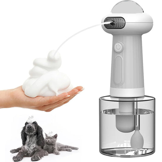 A UFO Flying Saucer Shape Cats And Dogs Bathing With Electric Foam Machine USB Rechargeable Automatic Soap Dispenser Foam Machin