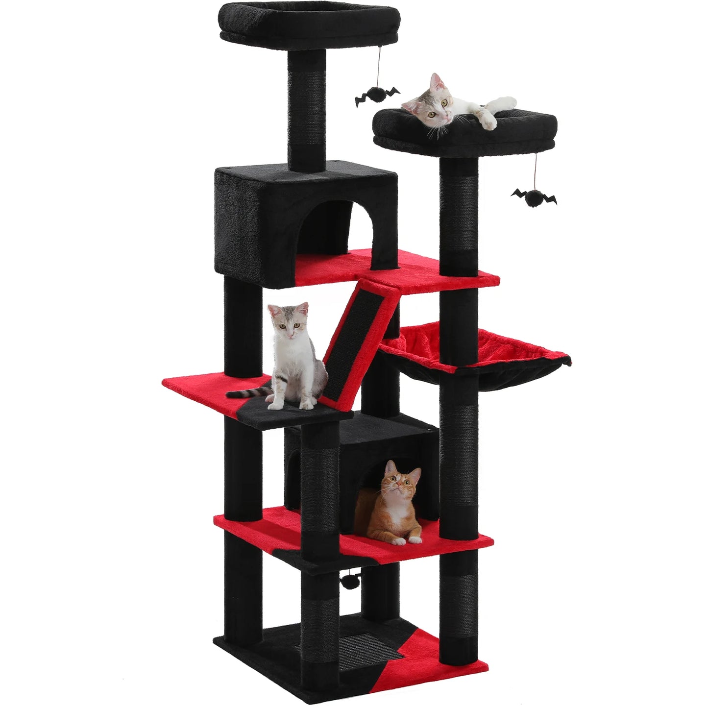 Luxurious Cat Tree Tower with Natural Scratching Posts,Cozy Condo&Hammock,Cat Scratching Board,Cat Toys for Multi-Cat households