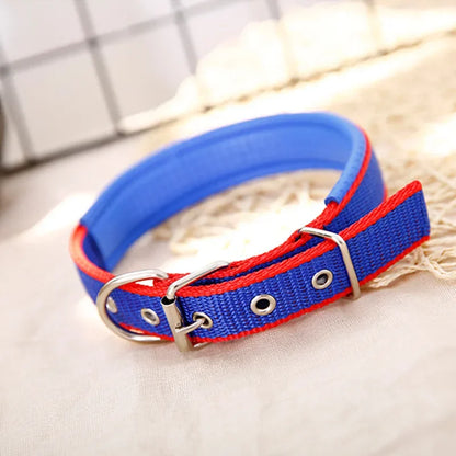 Durable Padded Puppy Big Dog Collars for Small Large Dogs Adjustable Nylon Collar Pet Accessories Greyhound Wheeling Supplies
