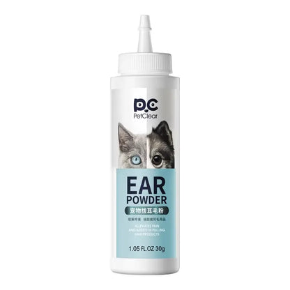 PETCLEAR Cat Dog Ear Powder Painless Ear Hair Removal Powder for Pets Easy to Remove Ear Hair Pets Cleaning Tools 30g