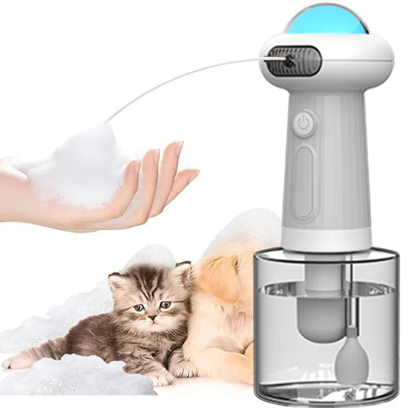 A UFO Flying Saucer Shape Cats And Dogs Bathing With Electric Foam Machine USB Rechargeable Automatic Soap Dispenser Foam Machin