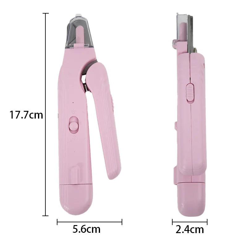 2-in-1 pet nail clippers with LED light Stainless steel cat and dog nail clippers and grinder in one Silent nail grinder