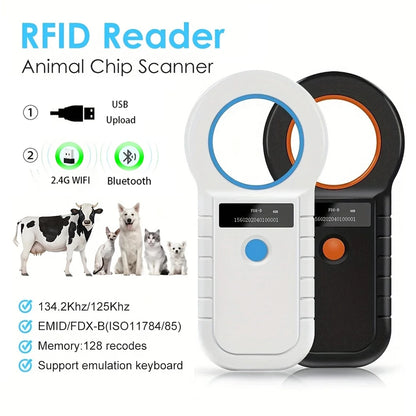 Bluetooth/USB Animal Tag Reader RFID Reader Ear Tag Reader Pet Chip Scanner Pet Microchip Reader for Dog Cat Cow Sheep