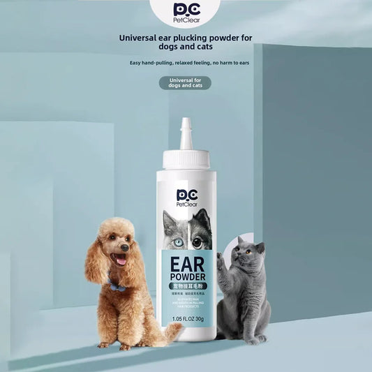 PETCLEAR Cat Dog Ear Powder Painless Ear Hair Removal Powder for Pets Easy to Remove Ear Hair Pets Cleaning Tools 30g