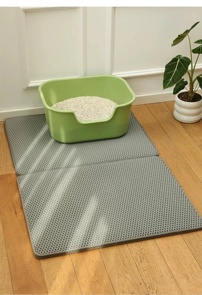 Large Cat Litter Mat Waterproof Double Layer Litter Trapping Clean Pad for Cat Litter Box Durable and Easy to Clean